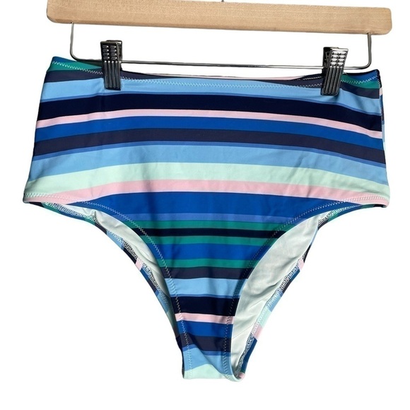 Aerie Small Medium Swimsuit High Neck Bikini Stripe Vacation  Beach Outfits Swim - Picture 8 of 13